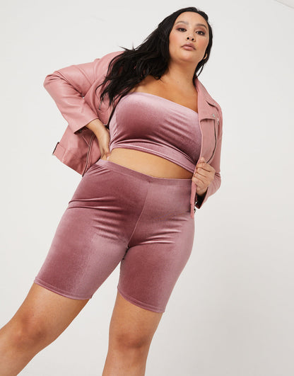 Plus Size Velvet Tube Top