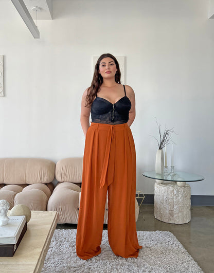 Plus Size Wide Leg Chiffon Pants
