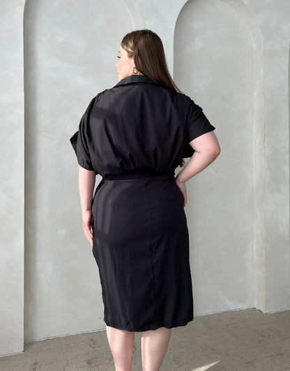 Plus Size Woven Ruched Dress