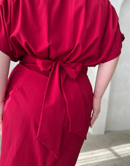 Plus Size Woven Ruched Dress