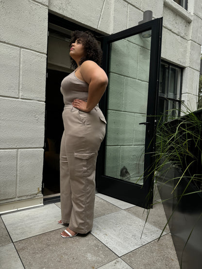 Plus Size Baggy Stretch Cargo Pants