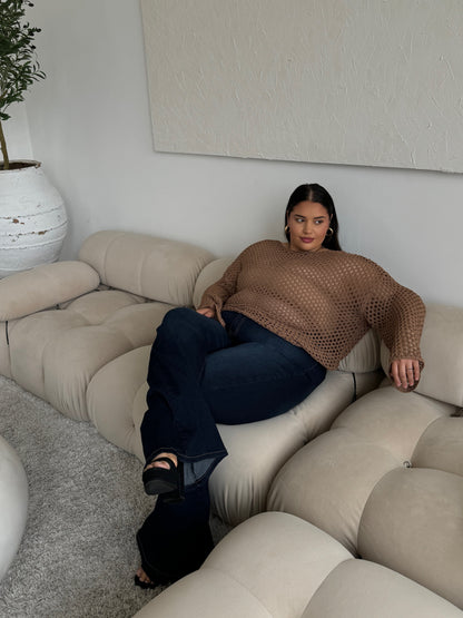 Plus Size Crochet Knit Top