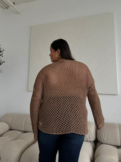 Plus Size Crochet Knit Top