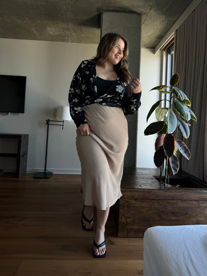 Plus Size Floral Tie Front Wrap Top