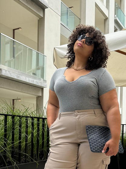 Plus Size Mini V-Cut Tee