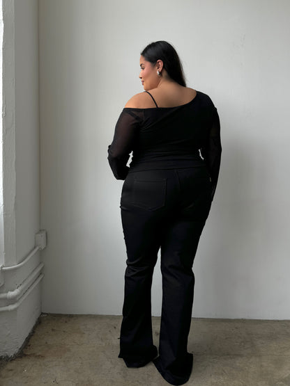 Plus Size One Shoulder Shimmer Top